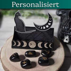 [Personalisiert] Visitenkartenhalter - Moon Cat